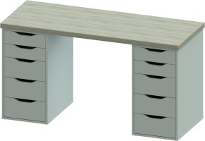 Стол письменный Ингар 2/55 140x75x55, дуб беленый/белый в Губахе - gubaha.mebel24.online | фото 2