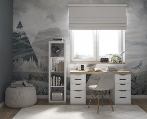 Стол письменный Ингар 2/55 140x75x55, дуб беленый/белый в Губахе - gubaha.mebel24.online | фото 4