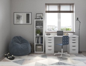 Стол письменный Ингар белый, 140x75, с двумя тумбами в Губахе - gubaha.mebel24.online | фото 2