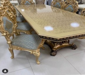 Стол прямоугольный Изабелла GOLD (столешница под мрамор) в Губахе - gubaha.mebel24.online | фото