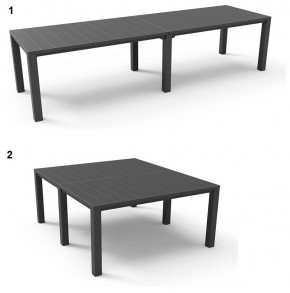 Стол раскладной Джули (Julie Double table 2 configurations) Графит в Губахе - gubaha.mebel24.online | фото