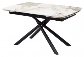 Стол RIVOLI 140 GLOSS LUXURY PANDORA SOLID CERAMIC / BLACK, ®DISAUR в Губахе - gubaha.mebel24.online | фото 1