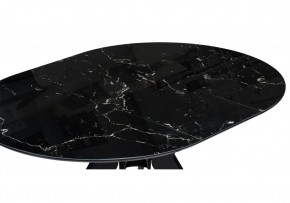 Стол стеклянный Рикла 110(150)х110х76 черный мрамор / черный в Губахе - gubaha.mebel24.online | фото 5
