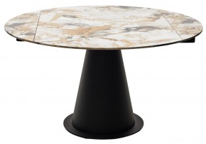 Стол TERAMO 135 GLOSS GRAND JADE SOLID CERAMIC, керамика, поворотн.механизм / Черный каркас, ®DISAUR в Губахе - gubaha.mebel24.online | фото