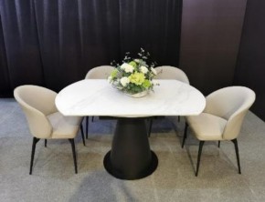 Стол TERAMO 135 GLOSS GRAND JADE SOLID CERAMIC, керамика, поворотн.механизм / Черный каркас, ®DISAUR в Губахе - gubaha.mebel24.online | фото 3