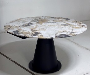 Стол TERAMO 135 GLOSS GRAND JADE SOLID CERAMIC, керамика, поворотн.механизм / Черный каркас, ®DISAUR в Губахе - gubaha.mebel24.online | фото 5