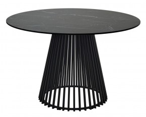Стол TERNI 120 MATT BLACK MARBLE SOLID CERAMIC Черный мрамор матовый, керамика /Черн.каркас, ®DISAUR в Губахе - gubaha.mebel24.online | фото