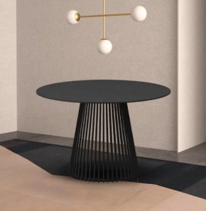 Стол TERNI 120 MATT BLACK MARBLE SOLID CERAMIC Черный мрамор матовый, керамика /Черн.каркас, ®DISAUR в Губахе - gubaha.mebel24.online | фото 2