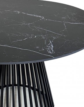 Стол TERNI 120 MATT BLACK MARBLE SOLID CERAMIC Черный мрамор матовый, керамика /Черн.каркас, ®DISAUR в Губахе - gubaha.mebel24.online | фото 4