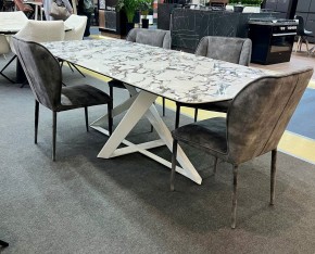 Стол VICENZA 220 BULGARI WHITE, керамика / белый, ®DISAUR в Губахе - gubaha.mebel24.online | фото 2