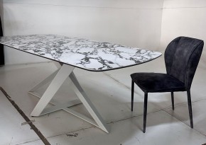 Стол VICENZA 220 BULGARI WHITE, керамика / белый, ®DISAUR в Губахе - gubaha.mebel24.online | фото 4