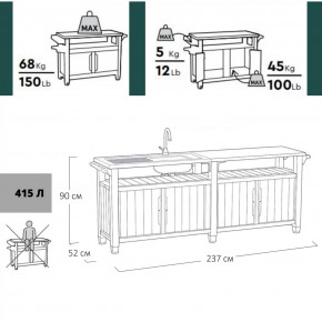 Столик для барбекю 415 Л (Unity Chef 415 L) графит в Губахе - gubaha.mebel24.online | фото 2