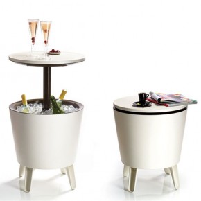 Столик-холодильник COOL BAR крем-шоколад в Губахе - gubaha.mebel24.online | фото 1