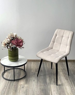 Стул CHIC HE622-01/ HE622-05 топленое молоко, ткань/ черный каркас М-City в Губахе - gubaha.mebel24.online | фото 3