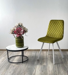 Стул DAIQUIRI BLUVEL-75 OLIVA / белый каркас, велюр М-City в Губахе - gubaha.mebel24.online | фото 3