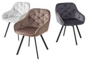 Стул GALE 360 град. поворот. BLUVEL-03 LIGHT GREY, велюр/ черный каркас, М-City в Губахе - gubaha.mebel24.online | фото 2