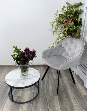 Стул GALE 360 град. поворот. BLUVEL-03 LIGHT GREY, велюр/ черный каркас, М-City в Губахе - gubaha.mebel24.online | фото 6