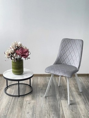Стул TYCOON BLUVEL-03 LIGHT GREY / белый каркас М-City в Губахе - gubaha.mebel24.online | фото 2
