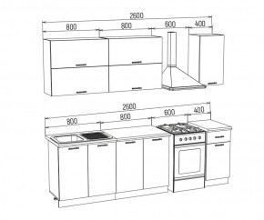 ТЕХНО-3 Кухонный гарнитур 2,0 м Компоновка №2 в Губахе - gubaha.mebel24.online | фото
