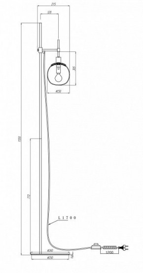 Торшер Maytoni Erich MOD221-FL-01-G в Губахе - gubaha.mebel24.online | фото 5