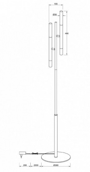 Торшер Maytoni Vigo MOD070FL-02B в Губахе - gubaha.mebel24.online | фото 3