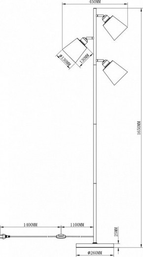 Торшер Moderli Floor V3051-3F в Губахе - gubaha.mebel24.online | фото 3