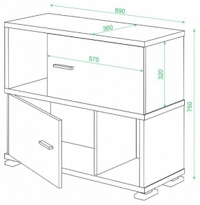 Тумба комбинированная Домино СБ-30/2 в Губахе - gubaha.mebel24.online | фото 3