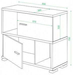 Тумба комбинированная СБ-30/2 в Губахе - gubaha.mebel24.online | фото 2