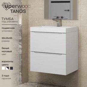 Тумба под раковину Uperwood Tanos 50 см, подвесная, белая матовая в Губахе - gubaha.mebel24.online | фото 6
