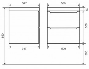 Тумба под раковину Uperwood Tanos 50 см, подвесная, черная матовая в Губахе - gubaha.mebel24.online | фото 3