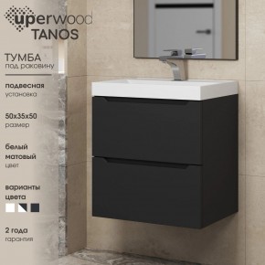 Тумба под раковину Uperwood Tanos 50 см, подвесная, черная матовая в Губахе - gubaha.mebel24.online | фото 4