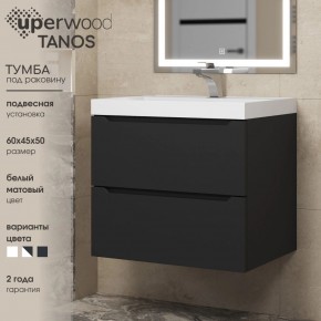 Тумба под раковину Uperwood Tanos 60 см, подвесная, черная матовая в Губахе - gubaha.mebel24.online | фото 3