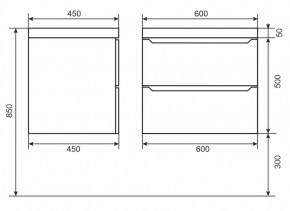 Тумба под раковину Uperwood Tanos 60 см, подвесная, черная матовая в Губахе - gubaha.mebel24.online | фото 6