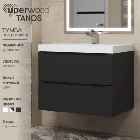 Тумба под раковину Uperwood Tanos 70 см, подвесная, черная матовая в Губахе - gubaha.mebel24.online | фото 3