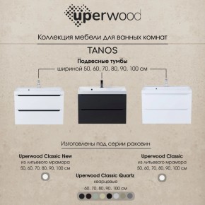 Тумба под раковину Uperwood Tanos 80 см, подвесная, белая/графит в Губахе - gubaha.mebel24.online | фото 12