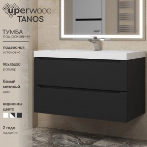 Тумба под раковину Uperwood Tanos 90 см, подвесная, черная матовая в Губахе - gubaha.mebel24.online | фото 3