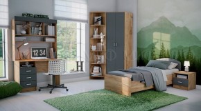 МАРТИНА Тумба прикроватная (Графит/Дуб крафт) в Губахе - gubaha.mebel24.online | фото 2