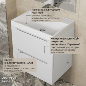 Тумба с раковиной Uperwood Tanos 50 см, подвесная, белая матовая в Губахе - gubaha.mebel24.online | фото 6