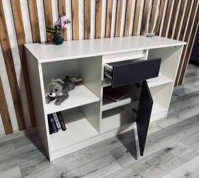 Тумба ТВ малая Парус (Белый/Графит) в Губахе - gubaha.mebel24.online | фото 2