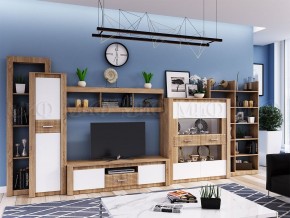ТЕРРА Тумба Тв (Белый глянец/дуб сонома) в Губахе - gubaha.mebel24.online | фото 2