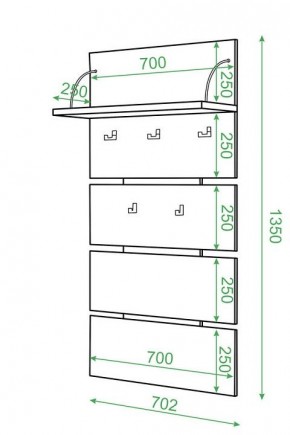 Вешалка настенная Домино нельсон СТ-50 в Губахе - gubaha.mebel24.online | фото 2