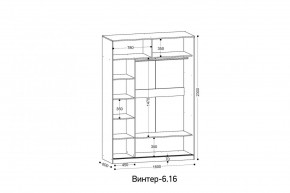 ВИНТЕР - 6.16 Шкаф-купе 1600 с зеркалом в Губахе - gubaha.mebel24.online | фото 4