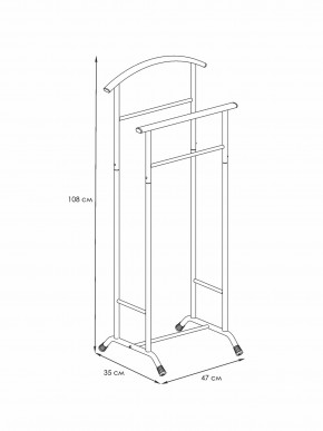 ВНП 300 Ч Вешалка костюмная  "Стиль-3" Черный в Губахе - gubaha.mebel24.online | фото